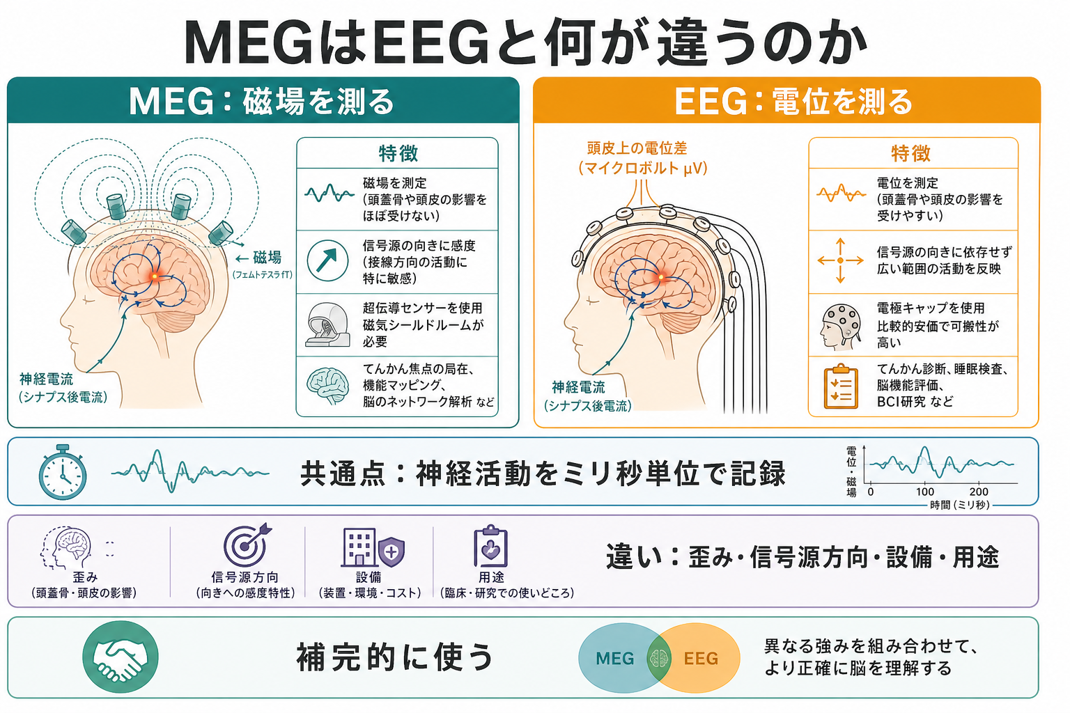 MEGとEEGの全体比較