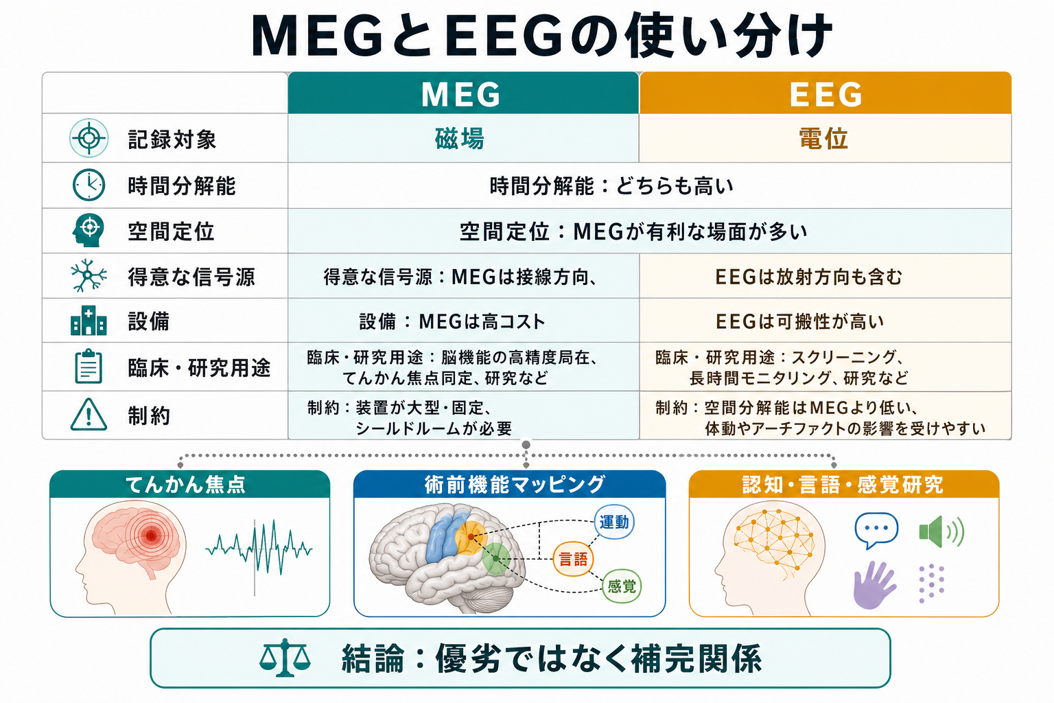 MEGとEEGの使い分け