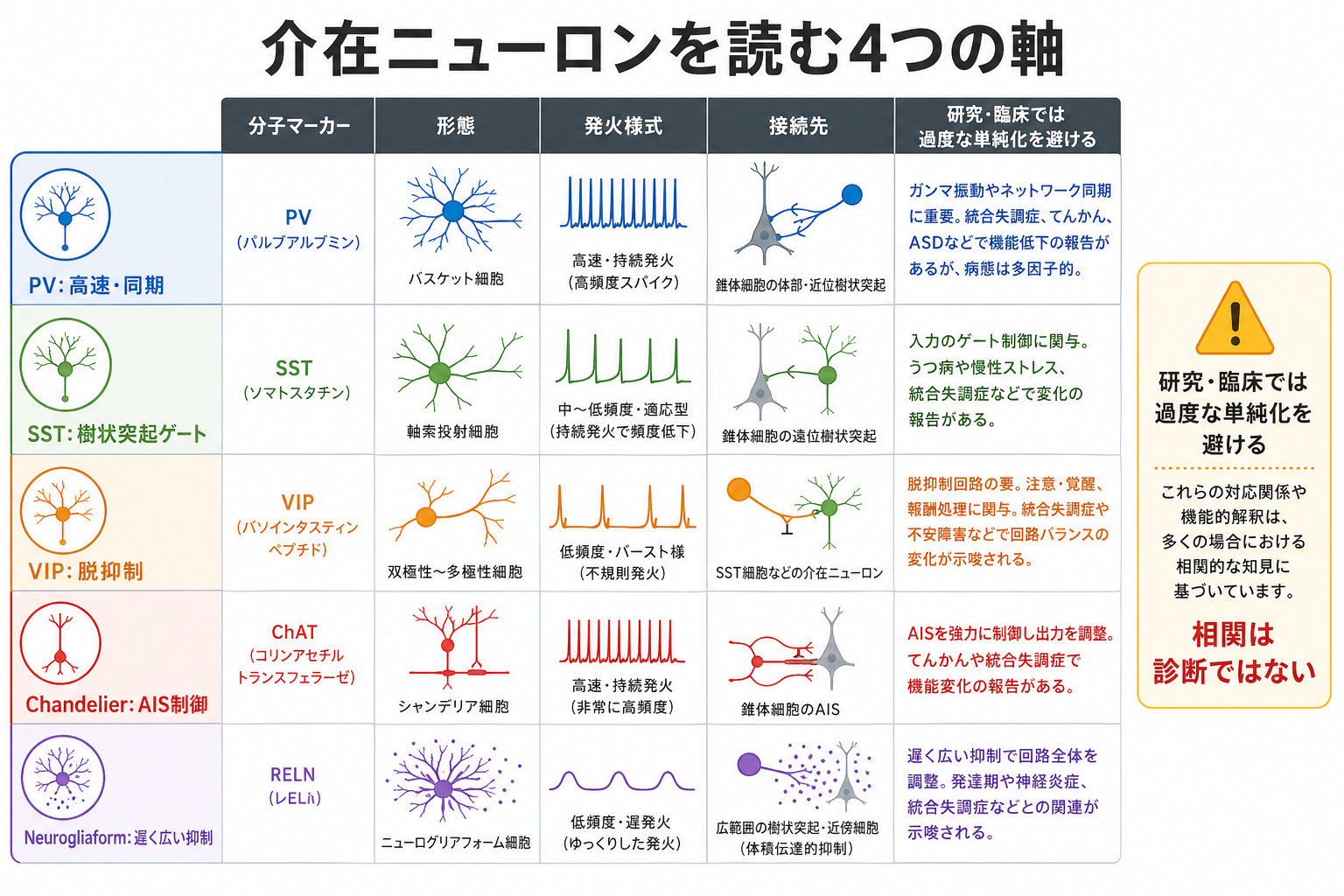 介在ニューロン分類と研究応用