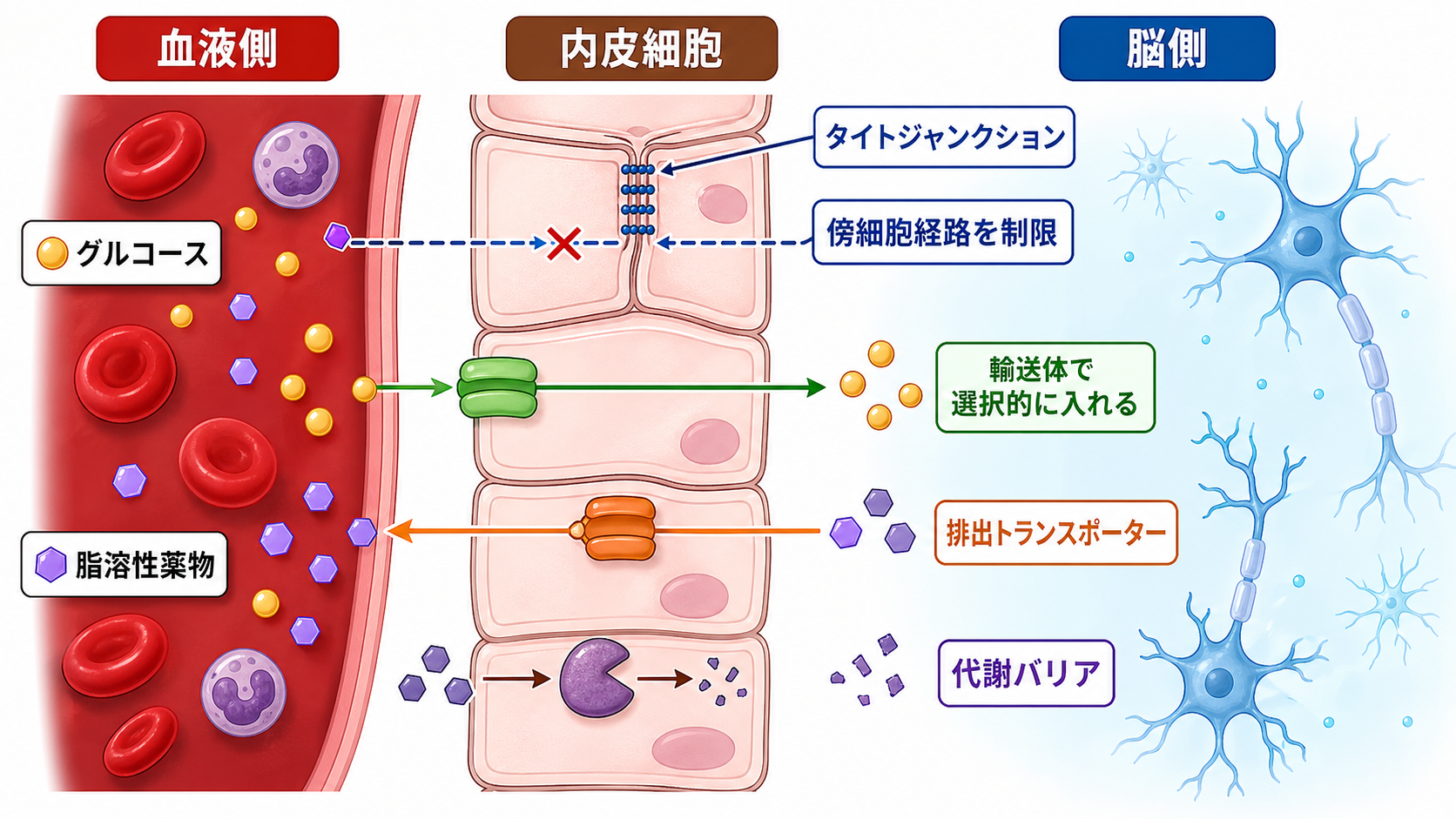 血液脳関門のメカニズム