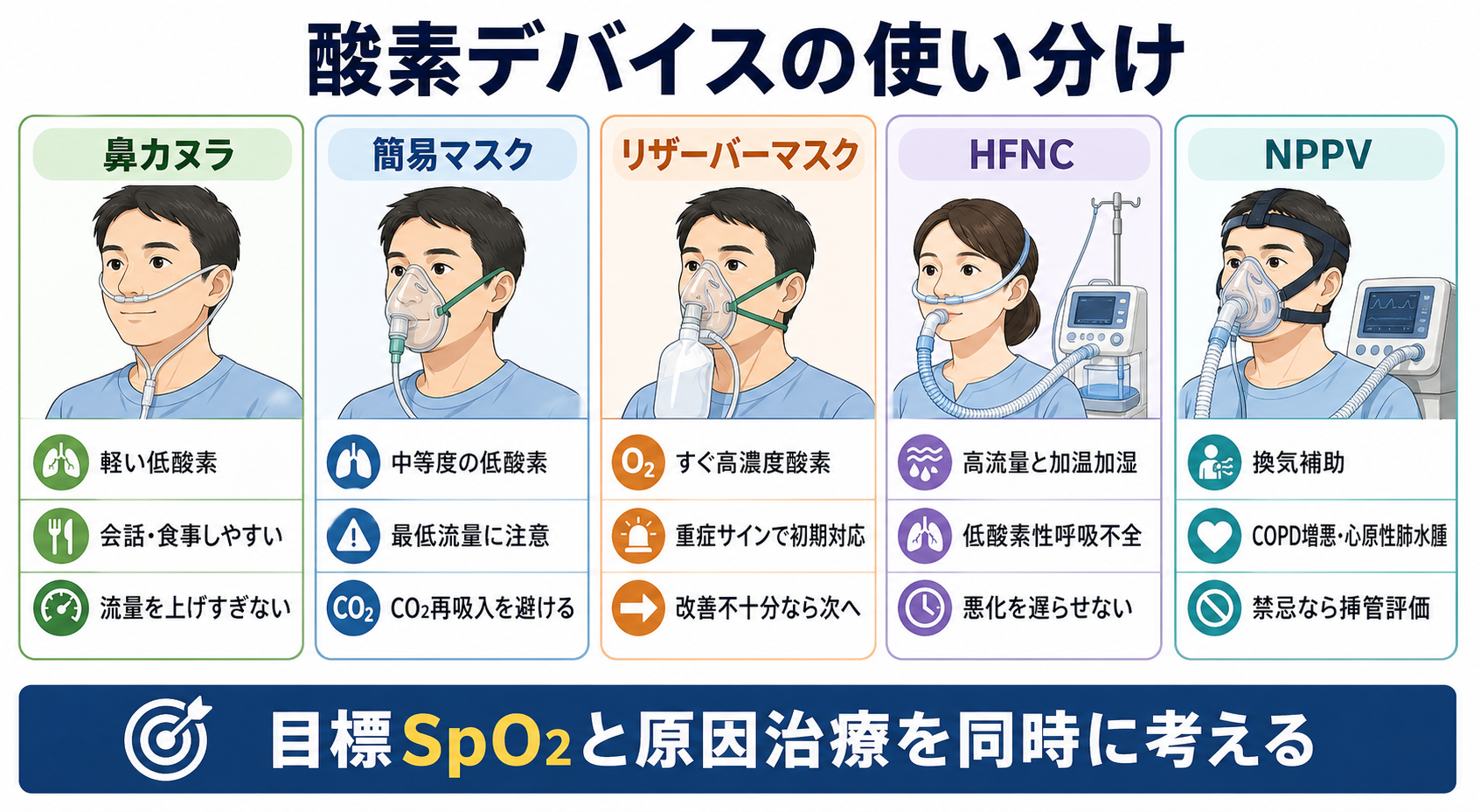 酸素デバイスの使い分け