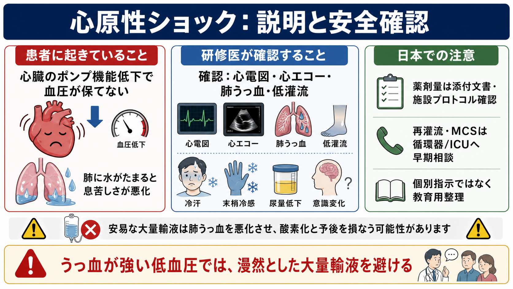 心原性ショックの確認ポイント