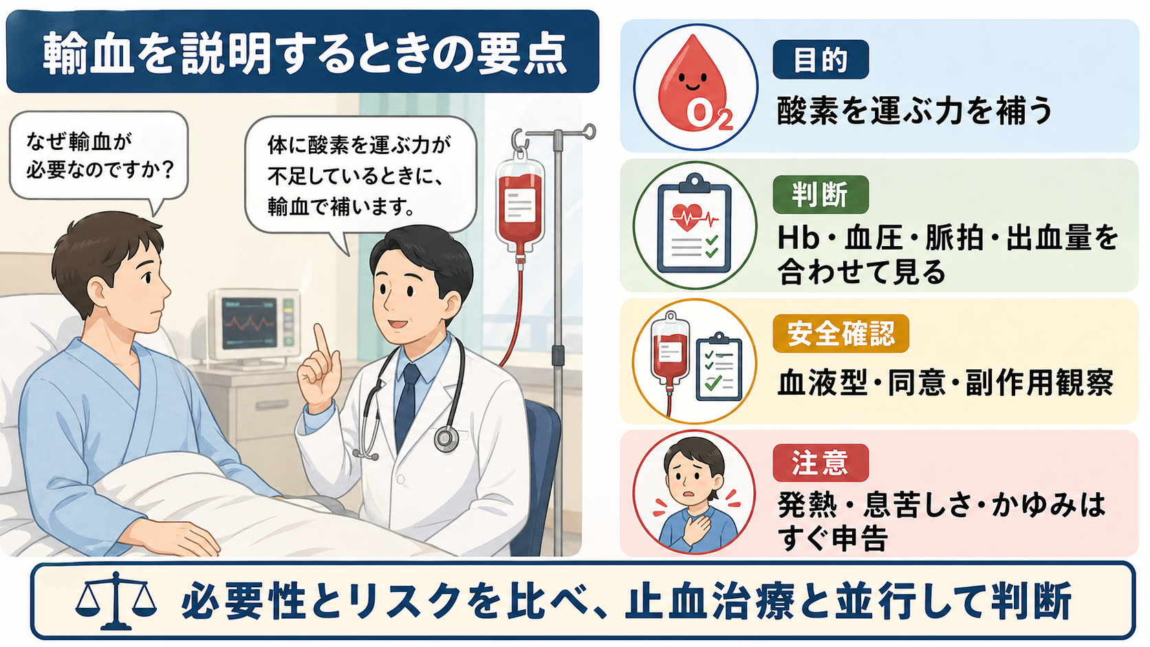 輸血説明と安全確認の要点