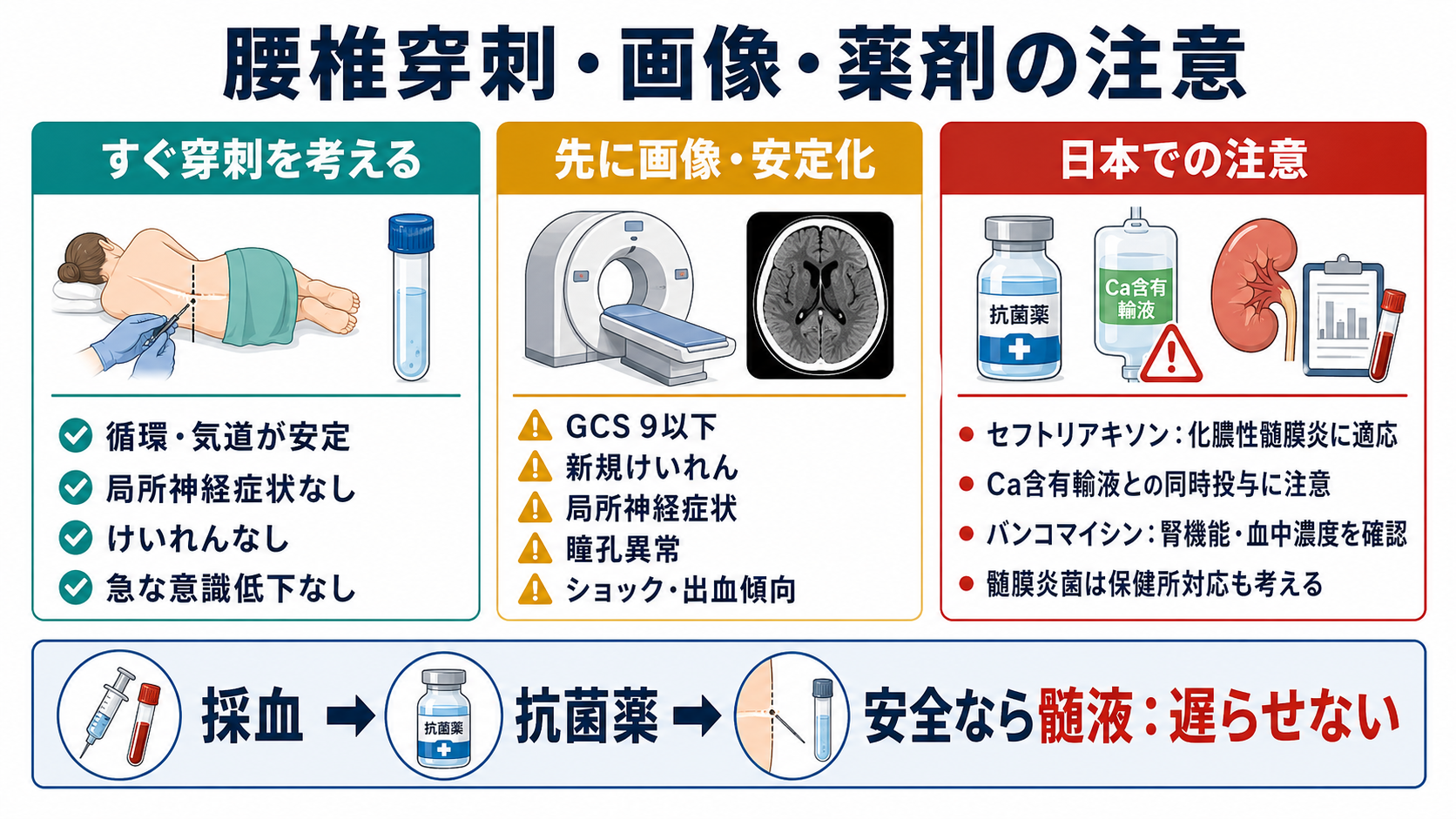 腰椎穿刺・画像・薬剤の注意