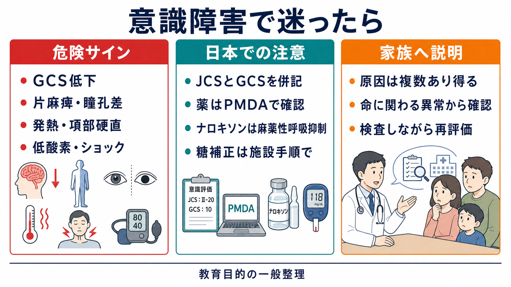 意識障害で迷ったら患者家族へ説明すること