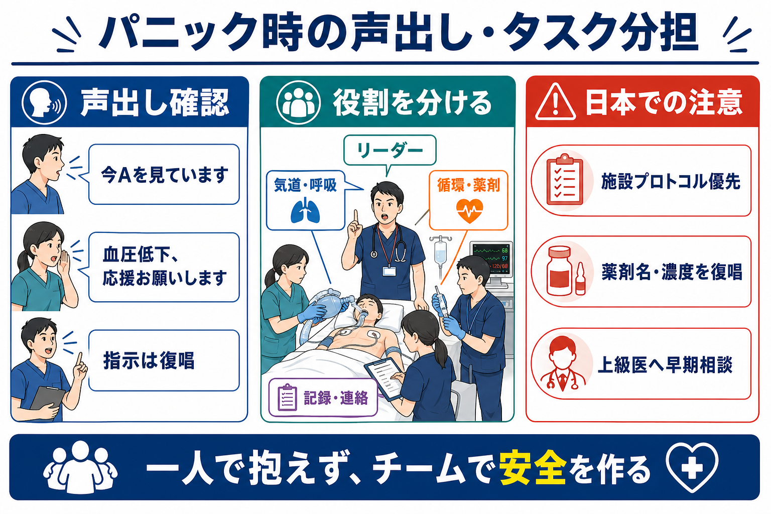 パニック時の声出しとタスク分担