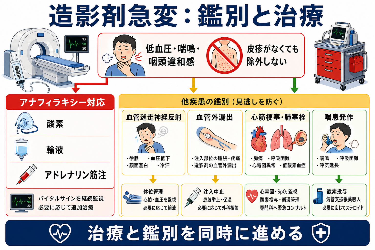 造影剤急変時の鑑別と治療
